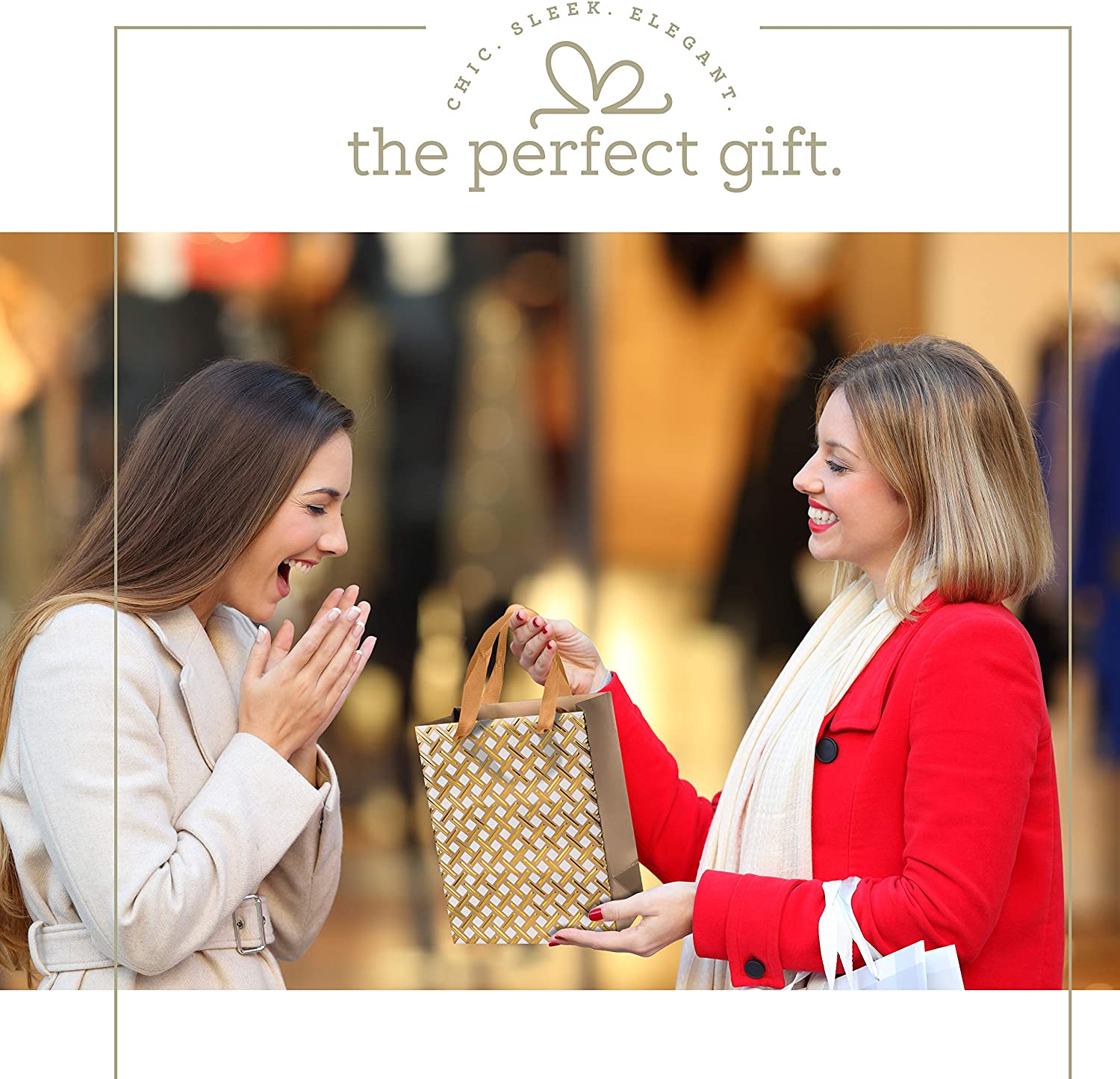 Gold Premium Gift Bags 12 Pack 9"X7X4"